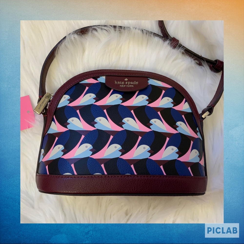 Kate Spade Sylvia Geo Birds Dome Crossbody Bag NWT